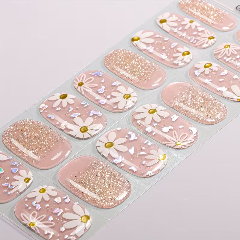 Semi-cured Gel Nail Wraps- Daisy Bloom