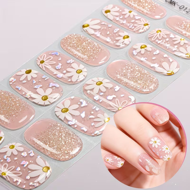 Semi-cured Gel Nail Wraps- Daisy Bloom